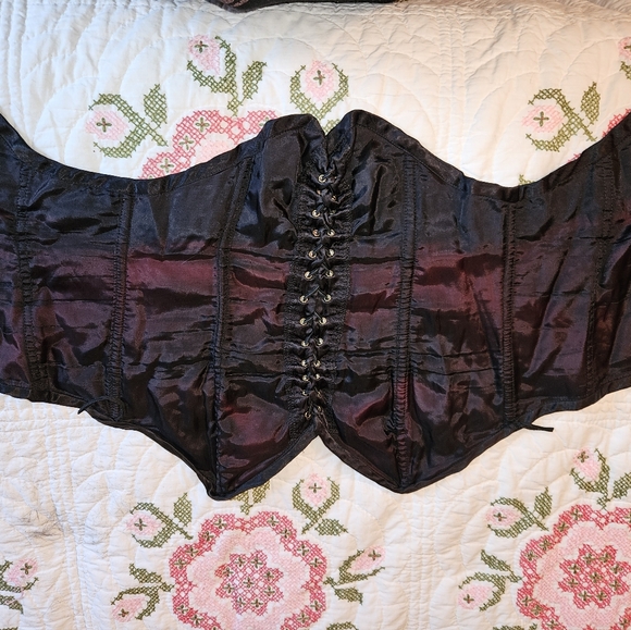 RARE 80s Betsey Johnson Punk Label Satin Corset - Picture 4 of 6